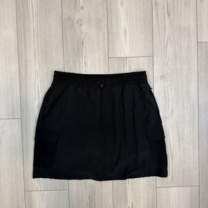 T By Talbots Women‎ Medium Skort Black Pull On Skirt Shorts Liner Cargo Pockets